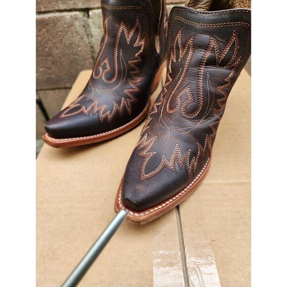 Ariat Dixon Brown Distressed Leather Ankle Cowboy Western Boots Womens Sz 7.5B - Picture 13 of 14